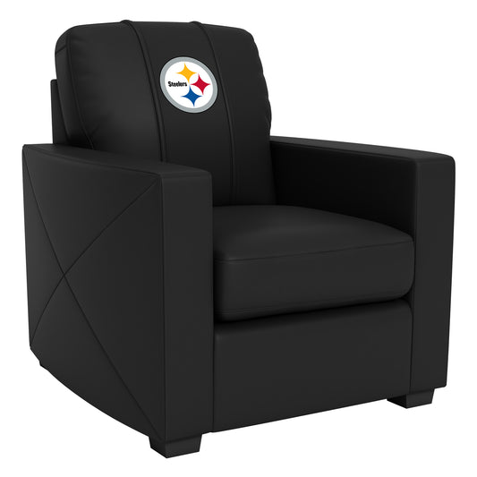 Silver Club Chair with  Pittsburgh Steelers Primary Logo