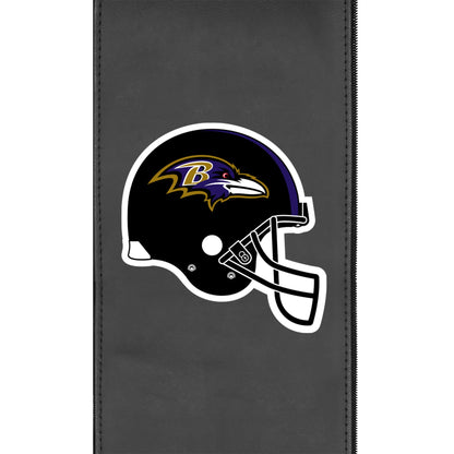 Silver Loveseat with Baltimore Ravens Helmet Logo