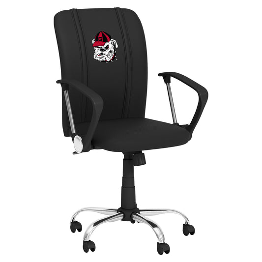 Curve Task Chair with Georgia Pinstripe Bulldog Head Logo