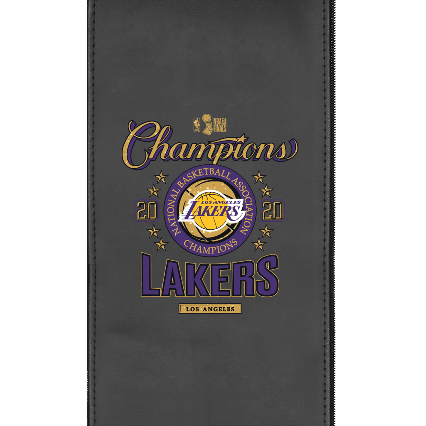 Silver Loveseat with Los Angeles Lakers 2020 Champions Logo