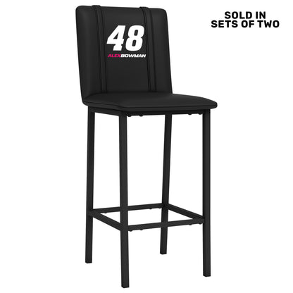 Bar Stool 500 with Alex Bowman #48 with Name Rail Logo Set of 2