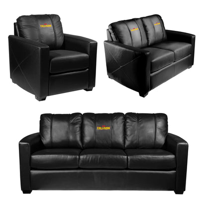 Silver Sofa with  All Elite Wrestling Collision Color Logo