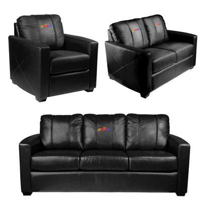 Silver Sofa with  All Elite Wrestling Dynamite Color Logo
