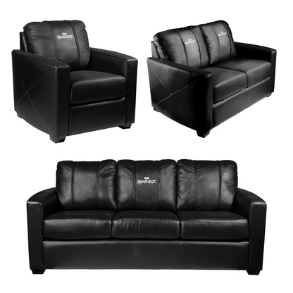 Silver Sofa with  All Elite Wrestling Rampage Logo