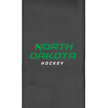 Silver Loveseat with University of North Dakota Hockey Logo