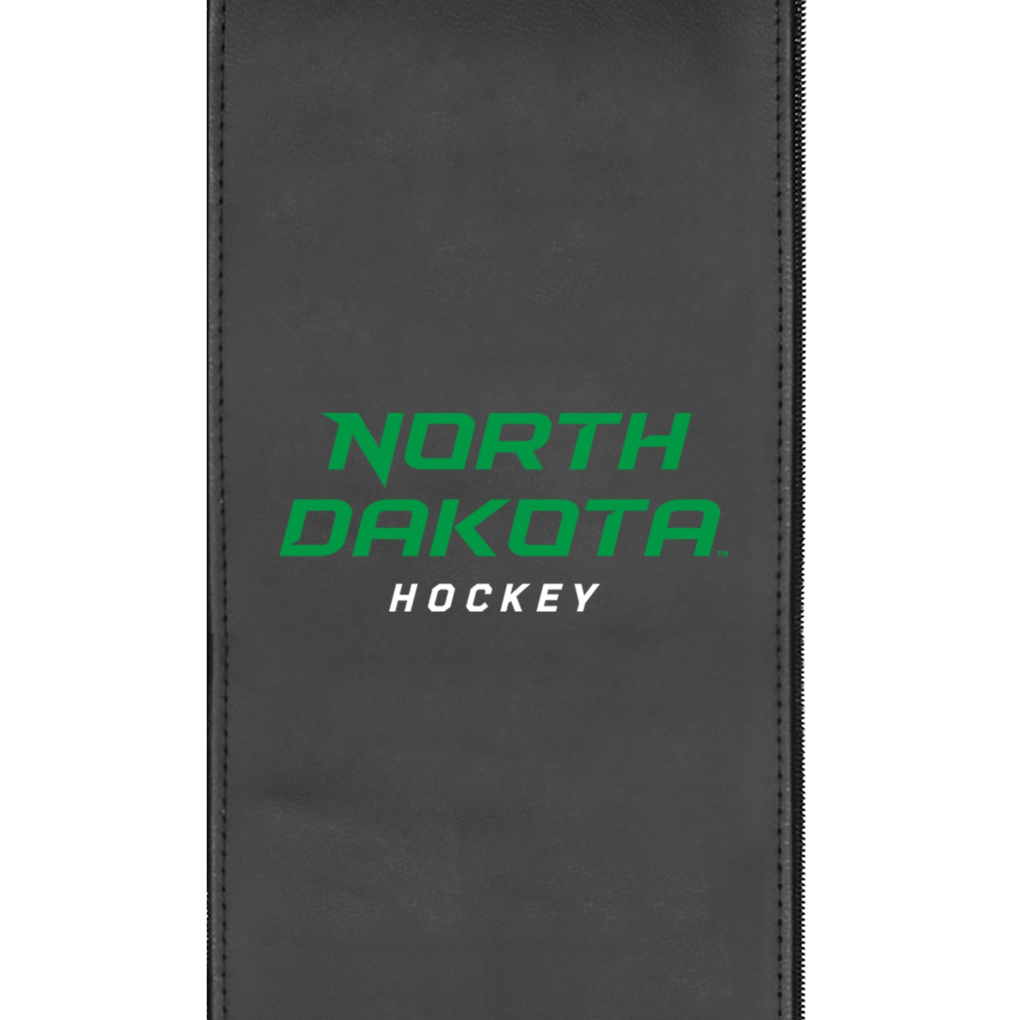 Silver Sofa with University of North Dakota Hockey Logo