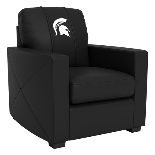 Silver Club Chair with Michigan State Spartans Primary Logo