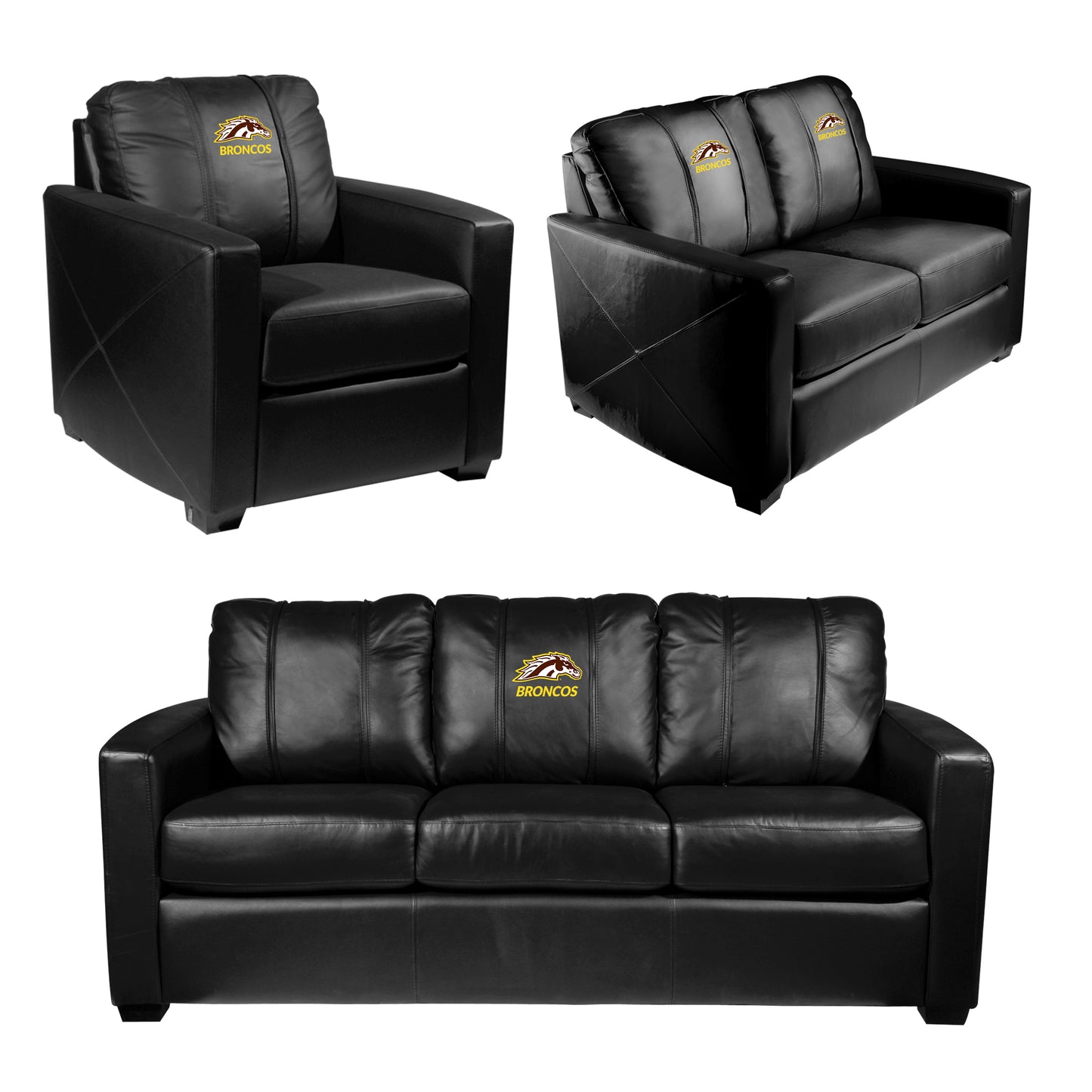 Silver Loveseat with Western Michigan Alternate Logo