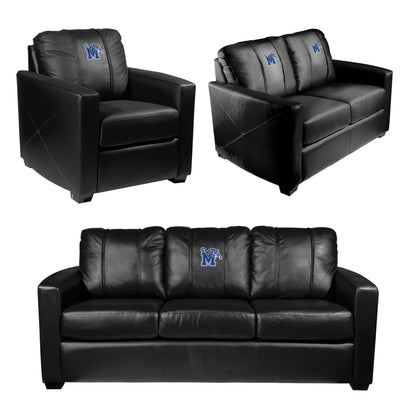 Silver Loveseat with Memphis Tigers Primary Logo