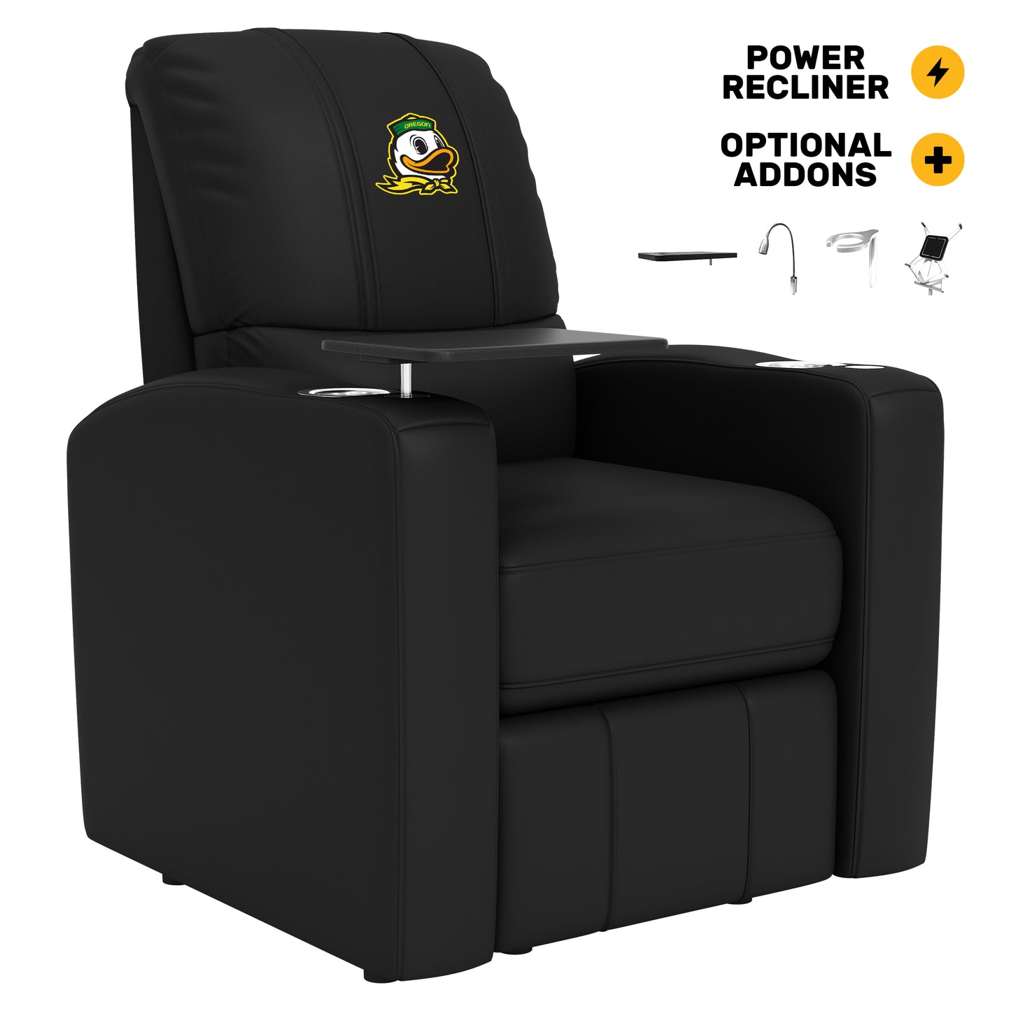 Stealth Power Plus Recliner with Oregon Ducks Mascot Logo