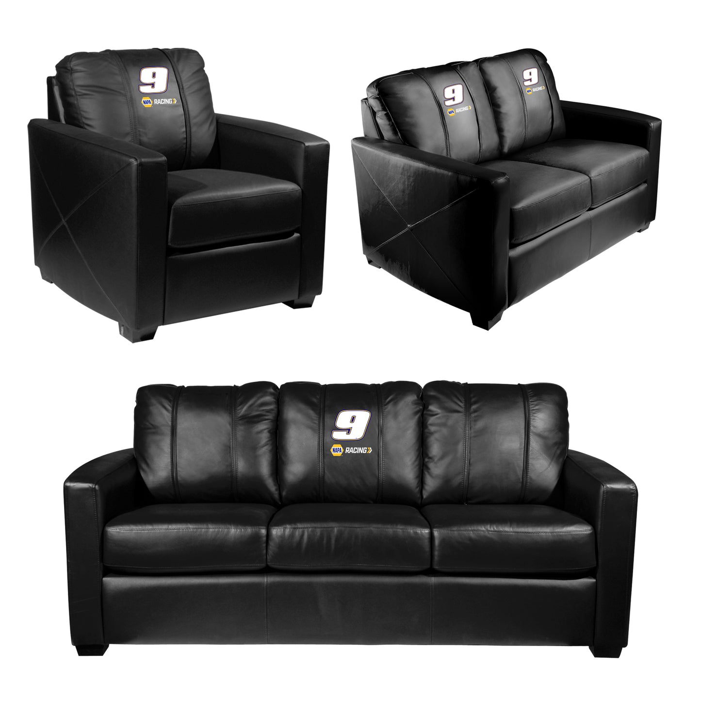 Silver Sofa with  Chase Elliott #9 NAPA Racing Logo