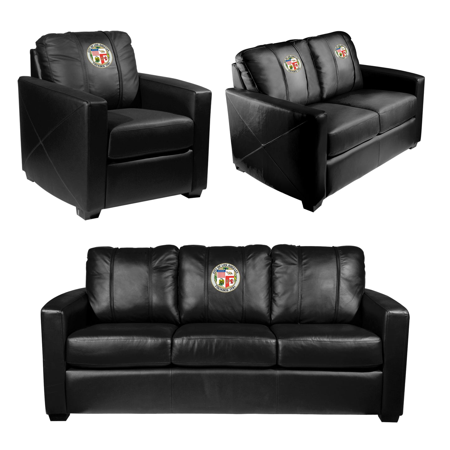Silver Club Chair with City of Los Angeles Seal