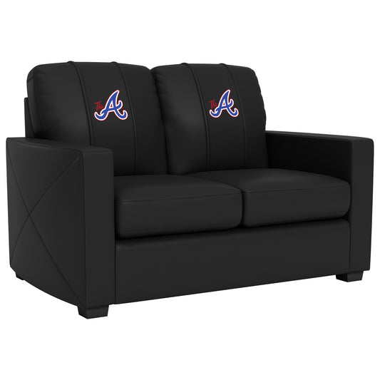 Silver Loveseat with Atlanta Braves City Connect The A Logo