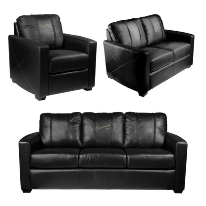 Silver Sofa with Atlanta Braves City Connect Keep Swinging Logo