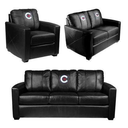 Silver Sofa with Chicago Cubs City Connect Primary Logo