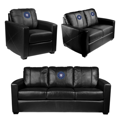 Silver Sofa with Chicago Cubs City Connect Secondary Logo
