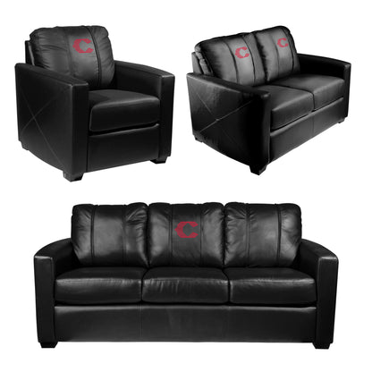 Silver Sofa with Cincinnati Reds City Connect Primary Logo