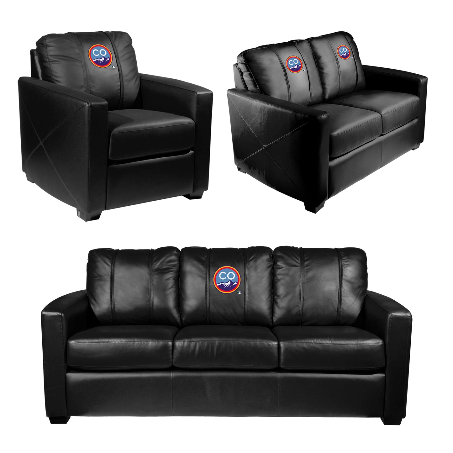 Silver Club Chair with Colorado Rockies City Connect Logo