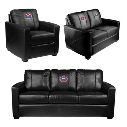 Silver Loveseat with Miami Marlins City Connect Primary Logo