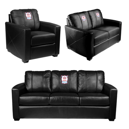 Silver Loveseat with Miami Marlins City Connect Secondary Logo