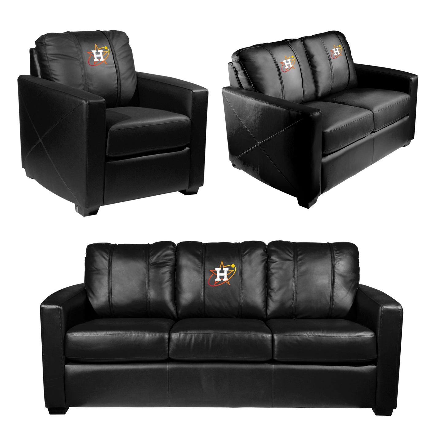 Silver Club Chair with Houston Astros City Connect Primary Logo
