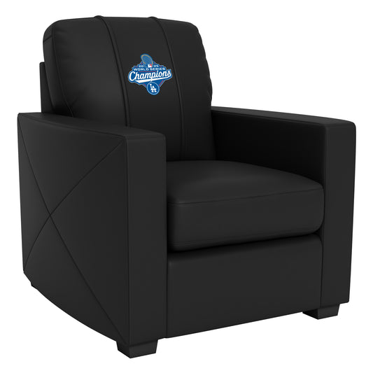 Silver Club Chair with Los Angeles Dodgers 2025 World Champions Logo