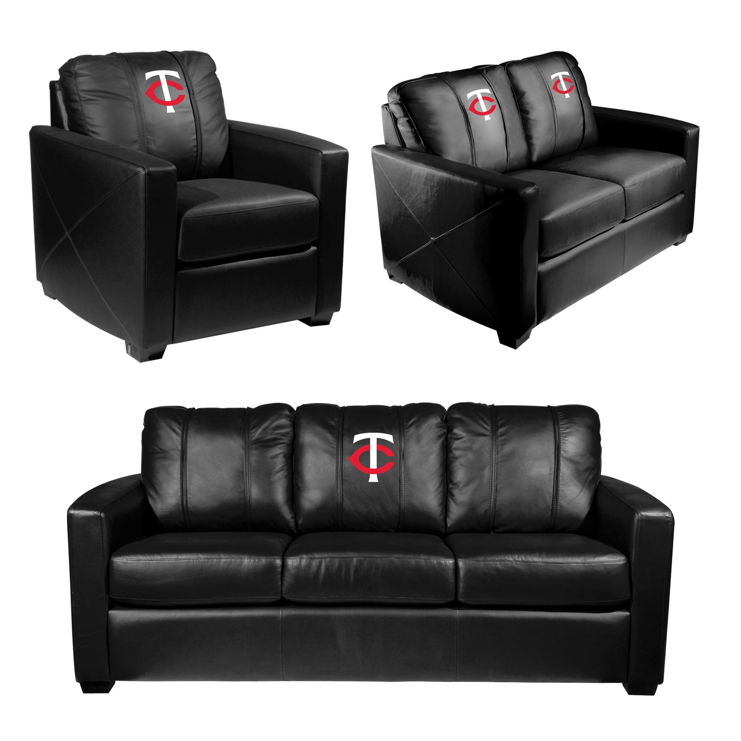 Silver Loveseat with Minnesota Twins Primary