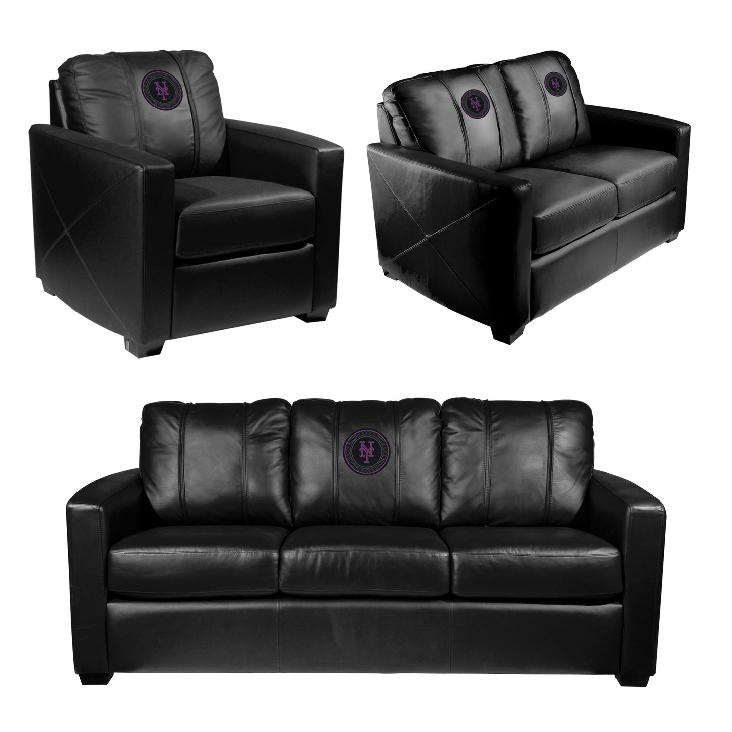 Silver Club Chair with New York Mets City Connect Subway Token Logo