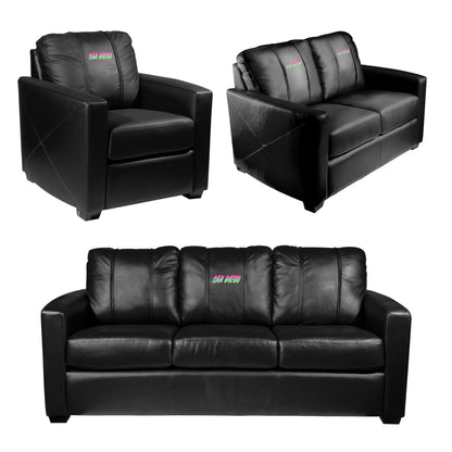 Silver Loveseat with San Diego Padres City Connect Primary Logo