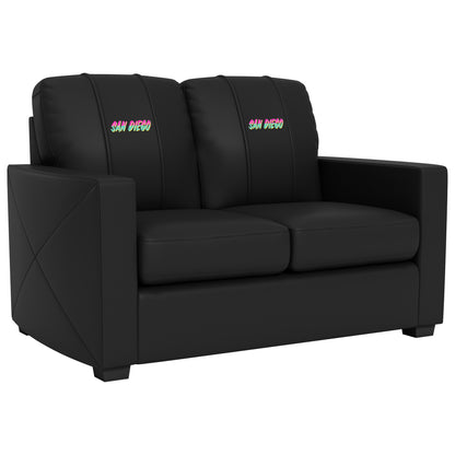 Silver Loveseat with San Diego Padres City Connect Primary Logo