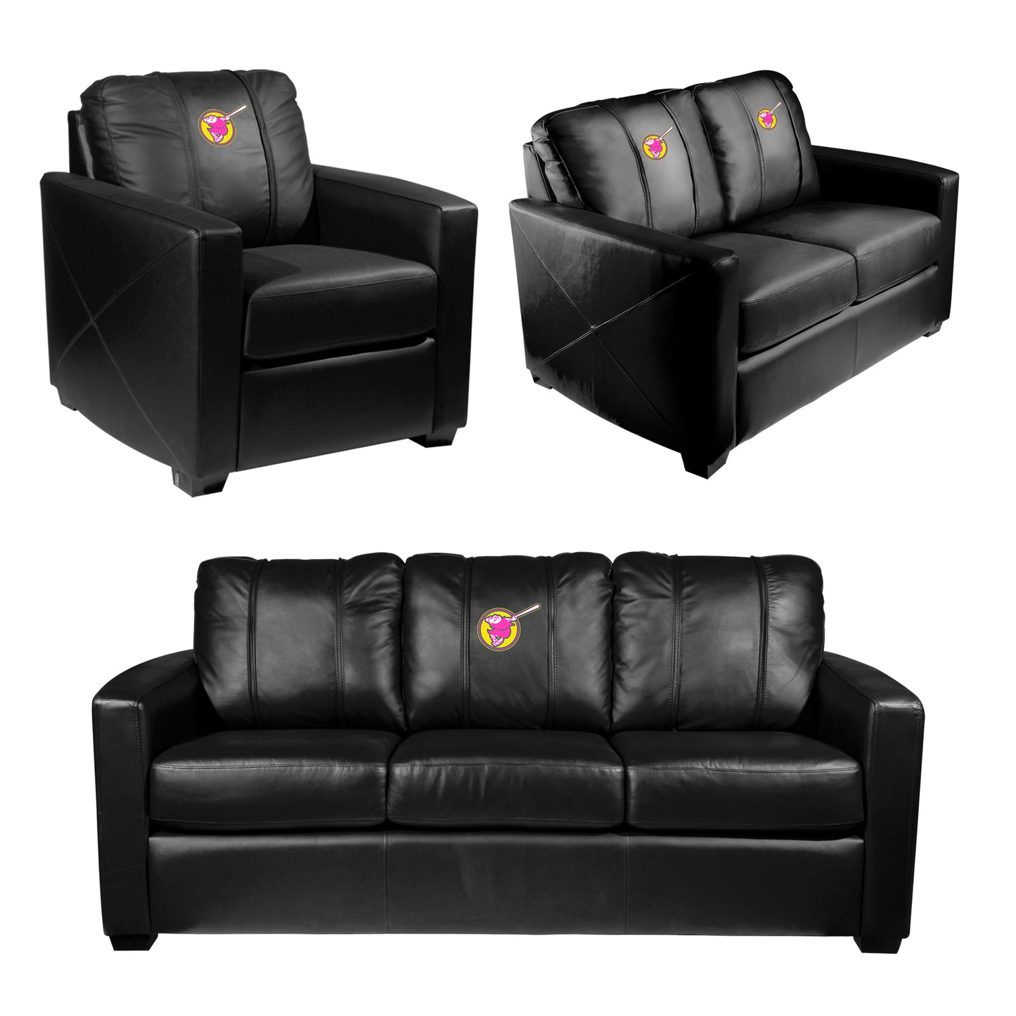 Silver Sofa with San Diego Padres City Connect Secondary Logo