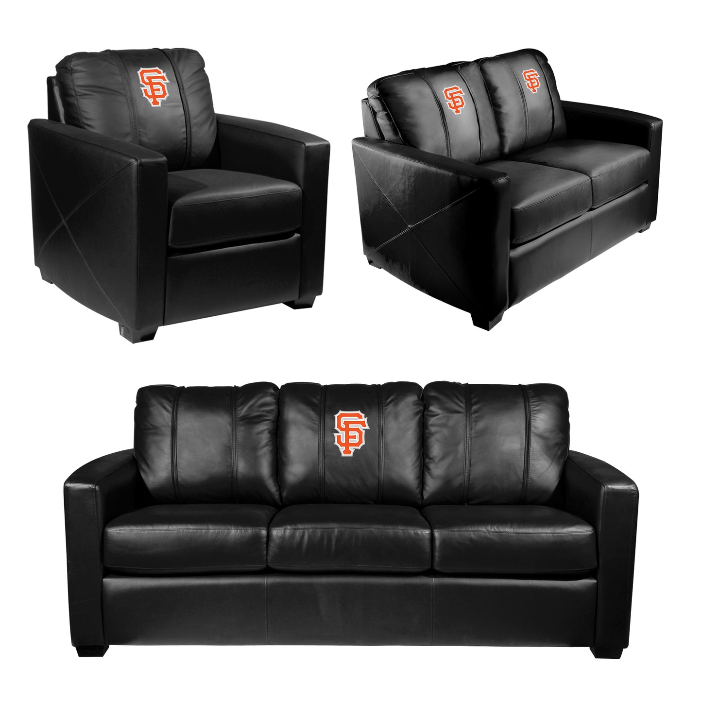 Silver Sofa with San Francisco Giants City Connect Logo
