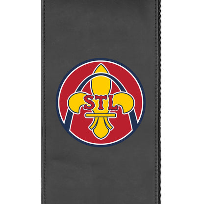 Silver Loveseat with St Louis Cardinals City Connect STL Logo