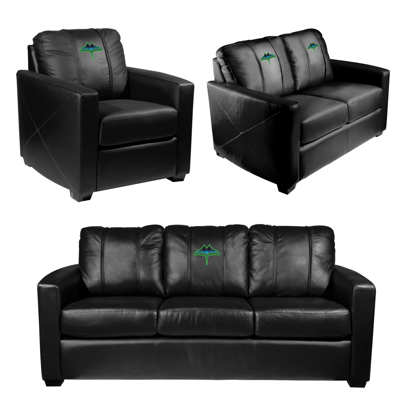 Silver Club Chair with Tampa Bay Rays City Connect Skyway Logo