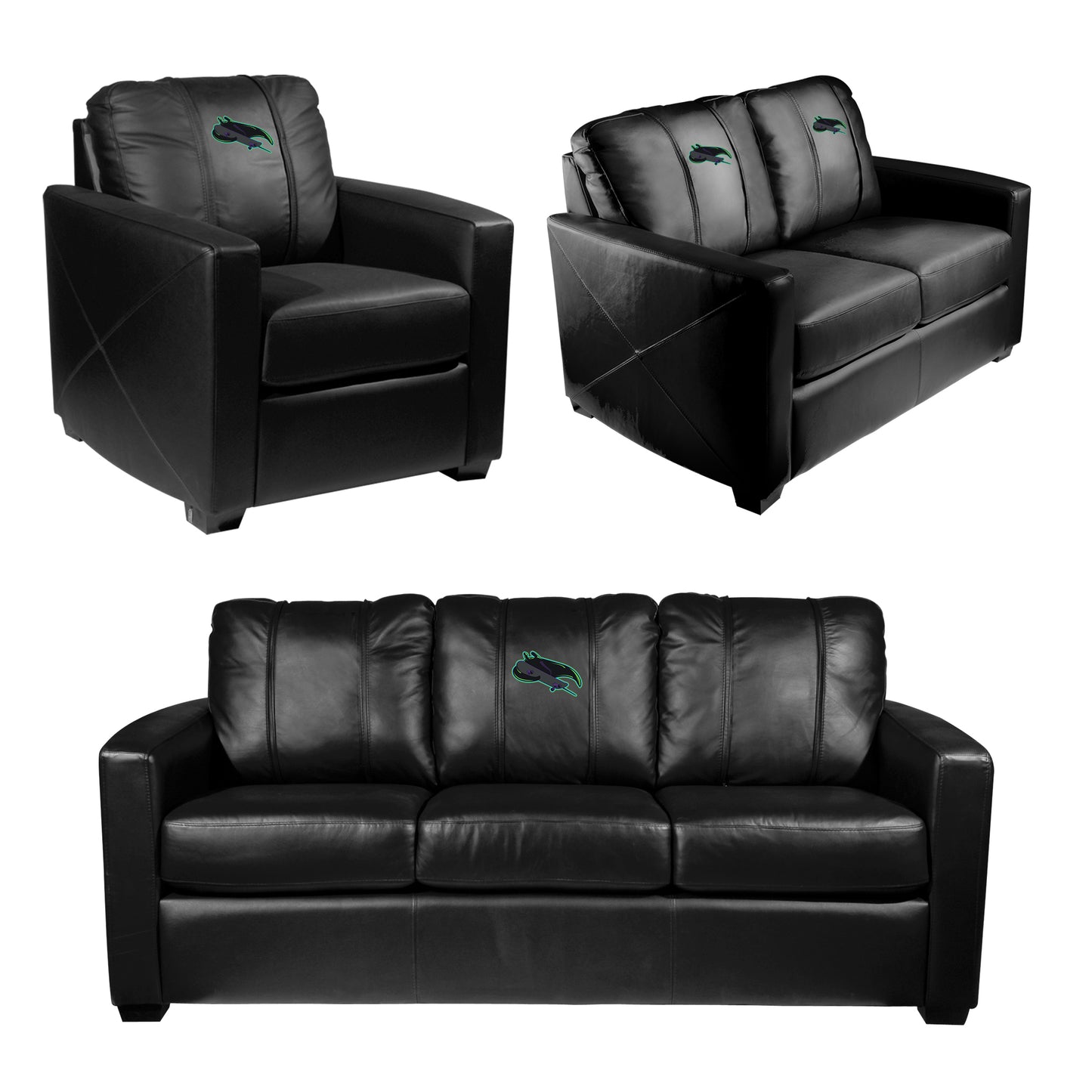 Silver Loveseat with Tampa Bay Rays City Connect Skate Logo