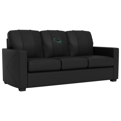 Silver Sofa with Tampa Bay Rays City Connect Skate Logo