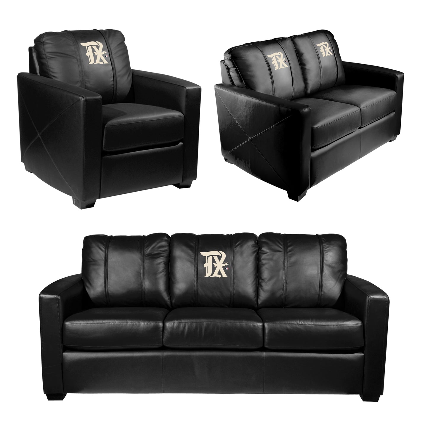 Silver Sofa with Texas Rangers City Connect Primary Logo