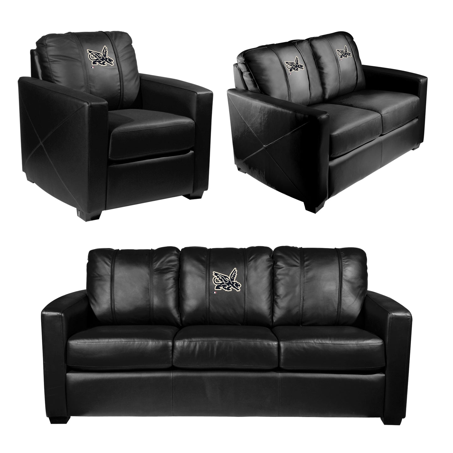 Silver Loveseat with Texas Rangers City Connect Secondary Logo
