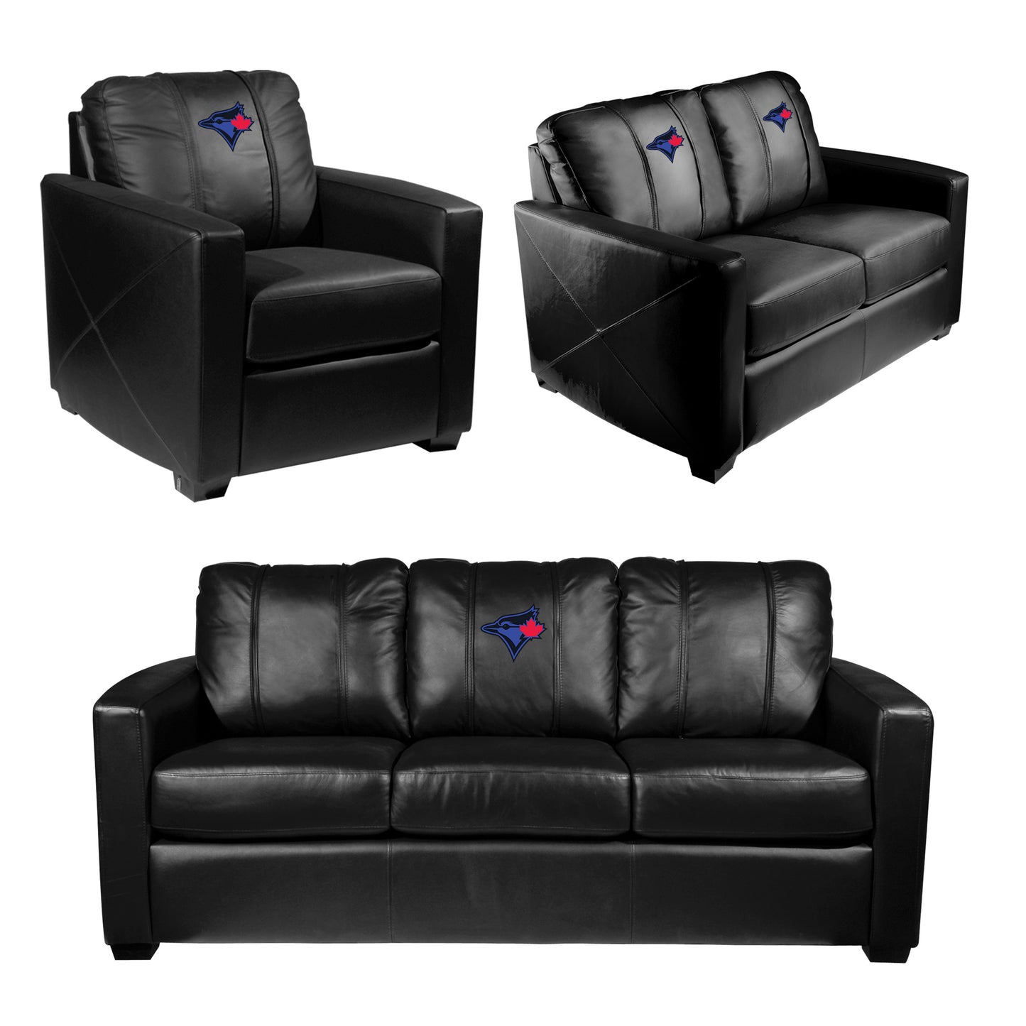 Silver Sofa with Toronto Blue Jays City Connect Head Logo