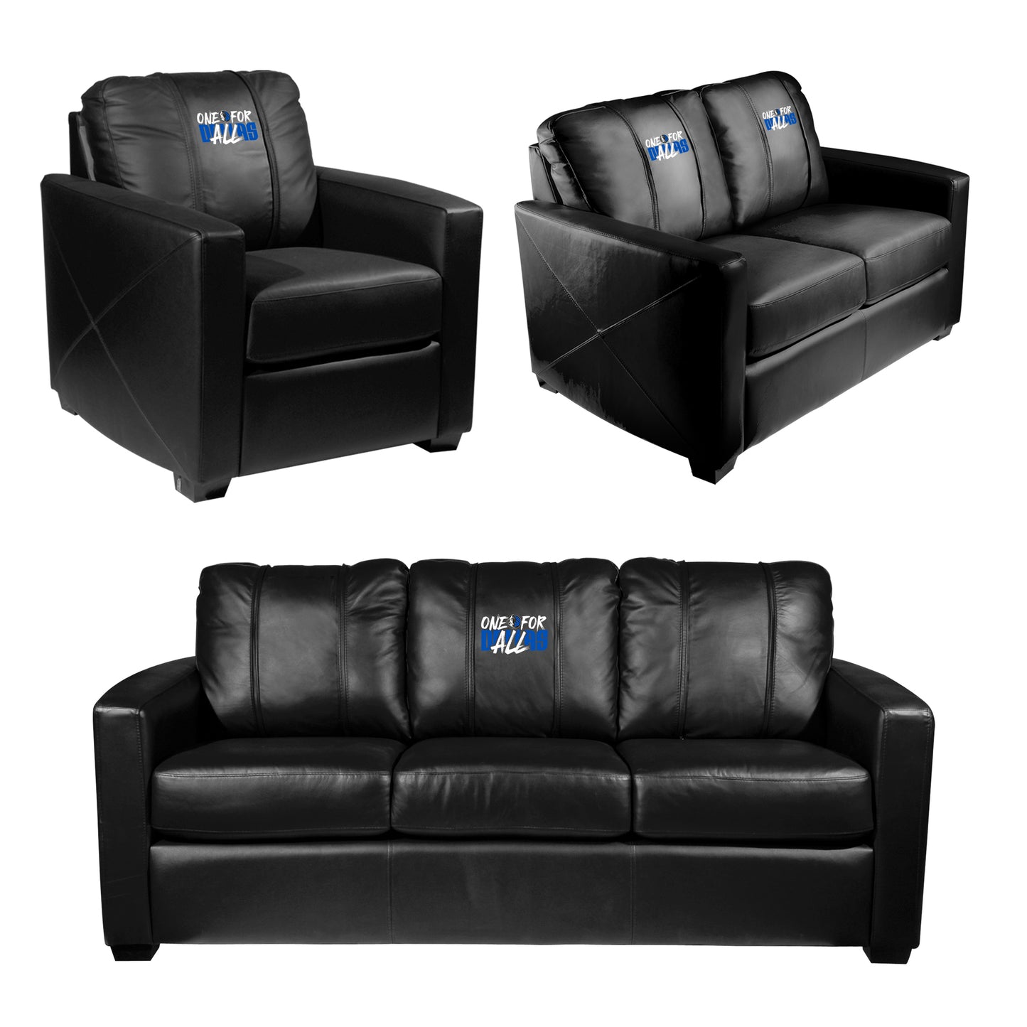 Silver Sofa with Dallas Mavericks One For All Playoffs