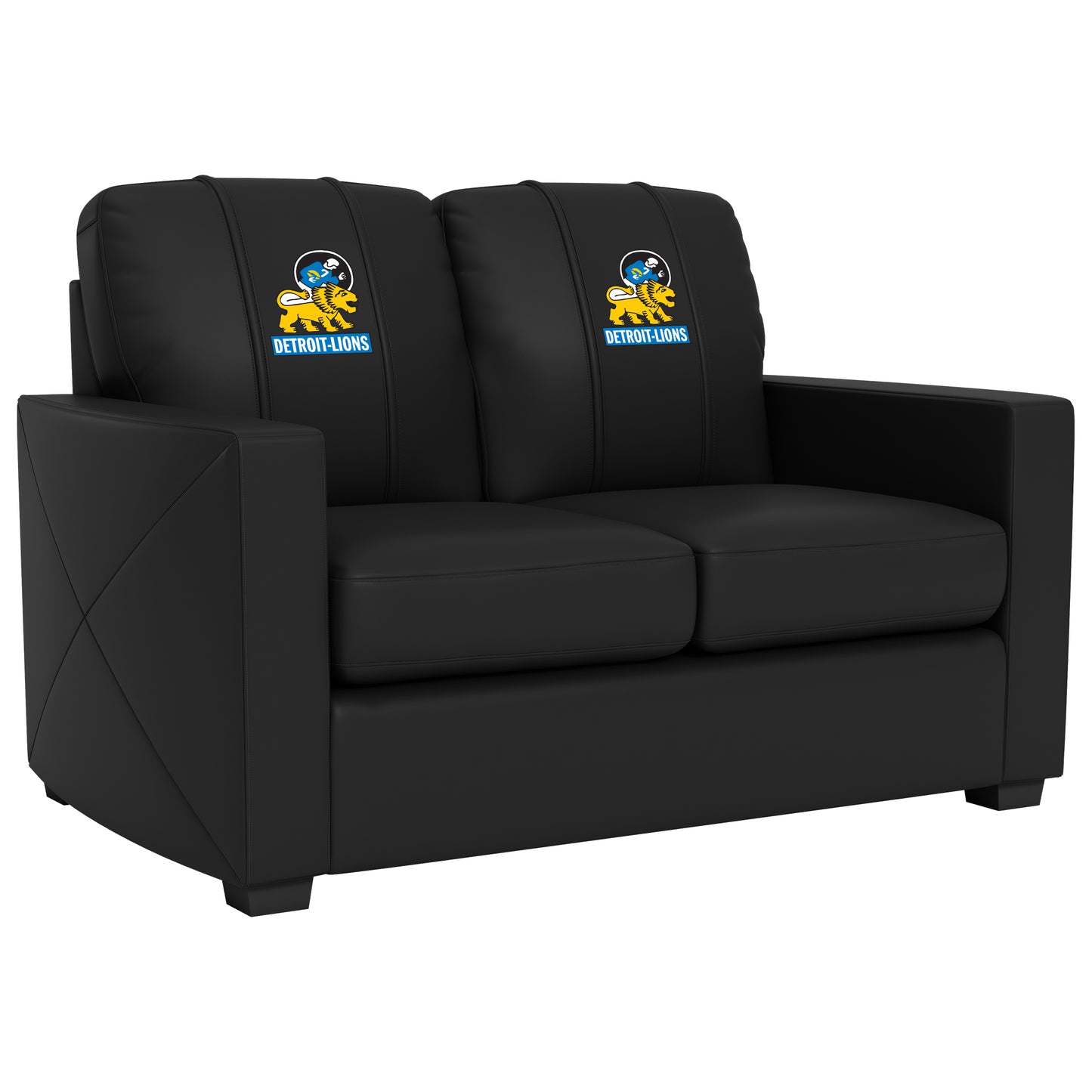 Silver Loveseat with Detroit Lions Classic Logo