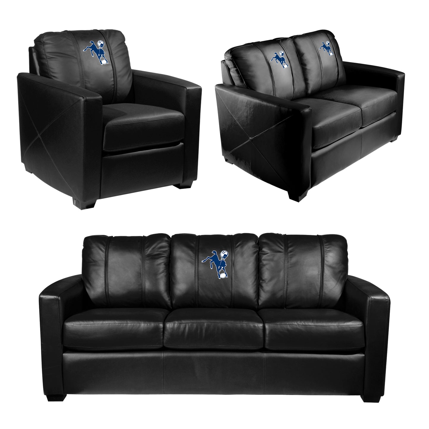 Silver Loveseat with Indianapolis Colts Classic Logo