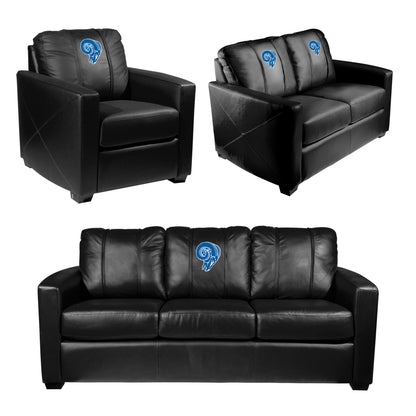 Silver Loveseat with Los Angeles Rams Classic Logo