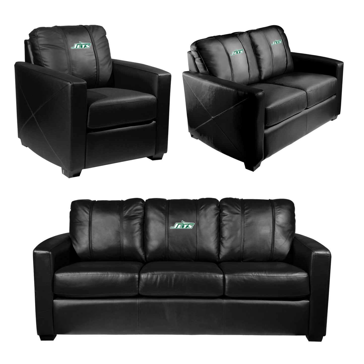 Silver Club Chair with New York Jets Classic Logo
