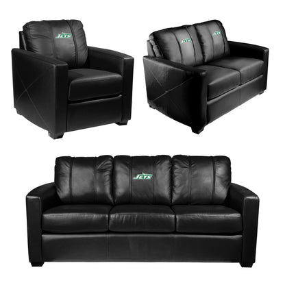 Silver Sofa with New York Jets Classic Logo