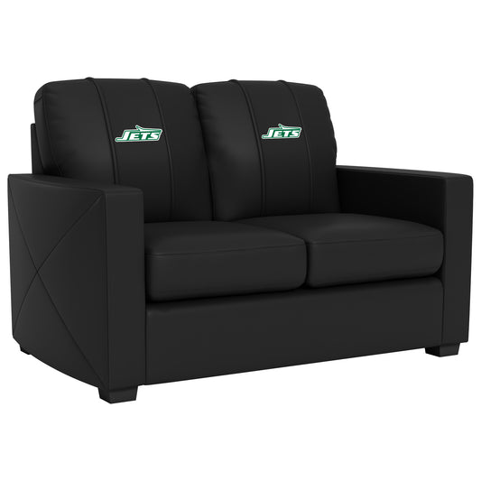 Silver Loveseat with New York Jets Classic Logo
