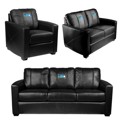 Silver Sofa with Seattle Seahawks Classic Logo