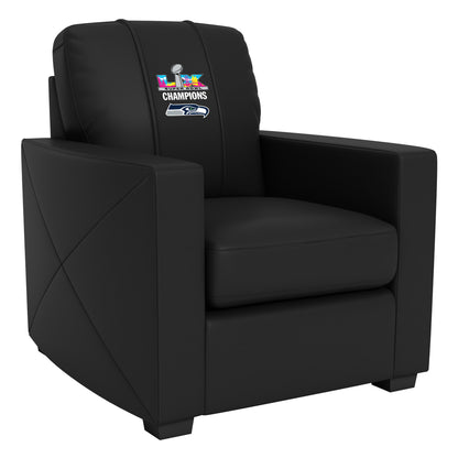 Silver Club Chair with  Seattle Seahawks Super Bowl LX Champions Logo