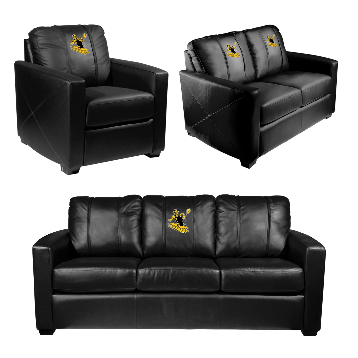 Silver Loveseat with Pittsburgh Steelers Classic Logo