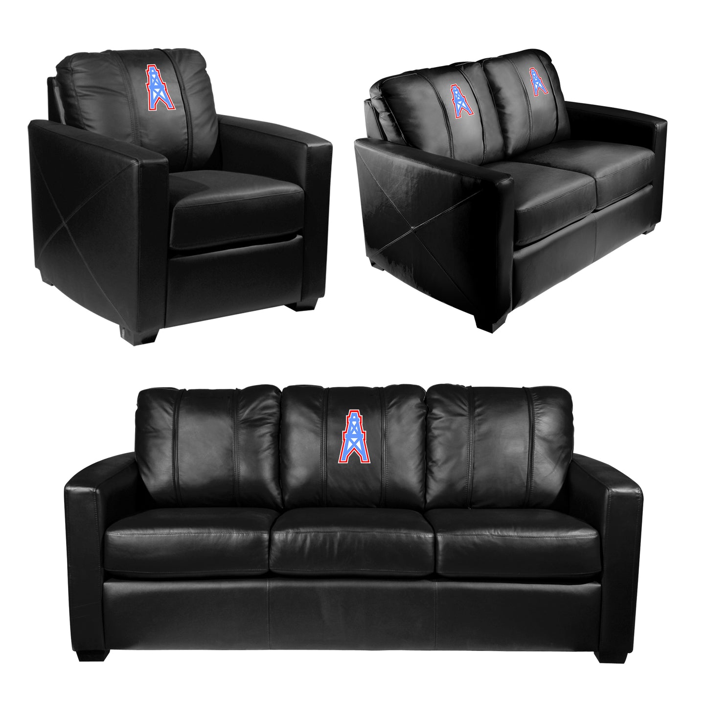 Silver Club Chair with Houston Oilers Classic Logo